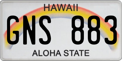 HI license plate GNS883