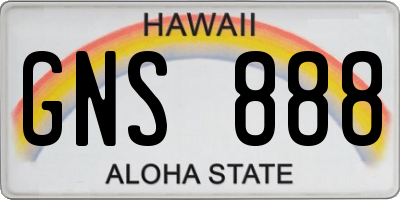 HI license plate GNS888