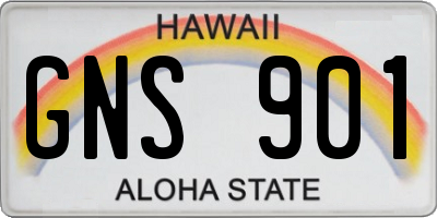 HI license plate GNS901