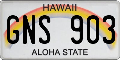 HI license plate GNS903