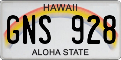 HI license plate GNS928
