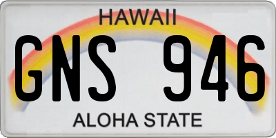 HI license plate GNS946