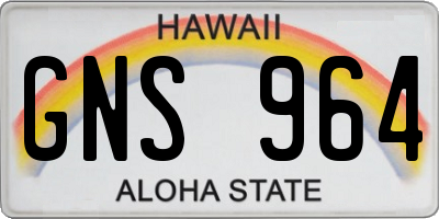 HI license plate GNS964
