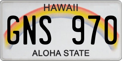 HI license plate GNS970