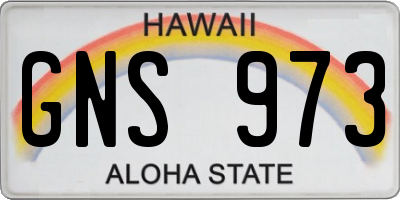 HI license plate GNS973