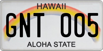 HI license plate GNT005
