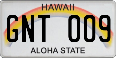 HI license plate GNT009