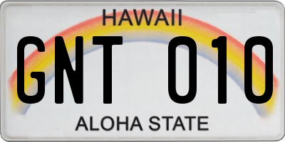 HI license plate GNT010