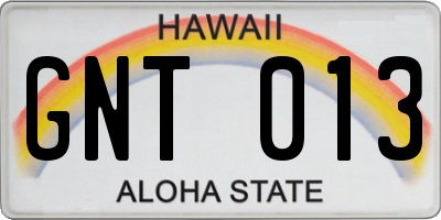 HI license plate GNT013