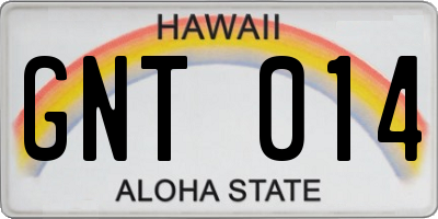 HI license plate GNT014