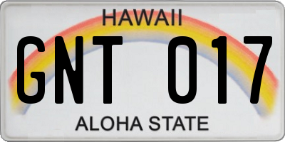 HI license plate GNT017