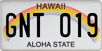 HI license plate GNT019