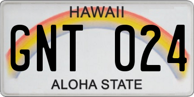 HI license plate GNT024