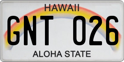 HI license plate GNT026