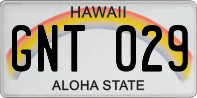 HI license plate GNT029
