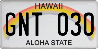 HI license plate GNT030