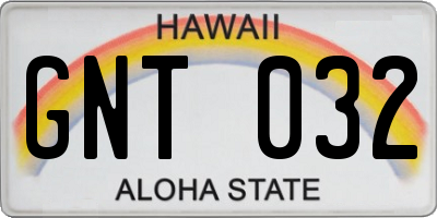 HI license plate GNT032