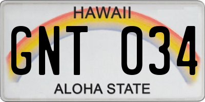 HI license plate GNT034