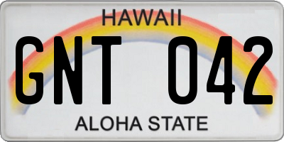 HI license plate GNT042