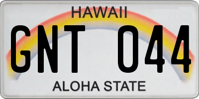 HI license plate GNT044
