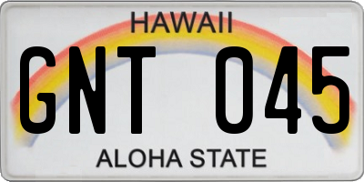 HI license plate GNT045