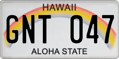HI license plate GNT047