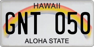 HI license plate GNT050