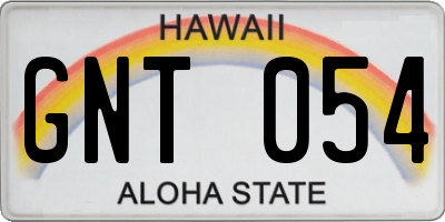 HI license plate GNT054