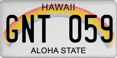 HI license plate GNT059