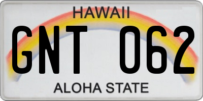 HI license plate GNT062