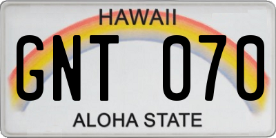 HI license plate GNT070
