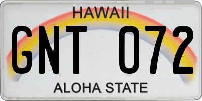 HI license plate GNT072