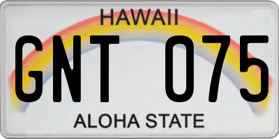 HI license plate GNT075