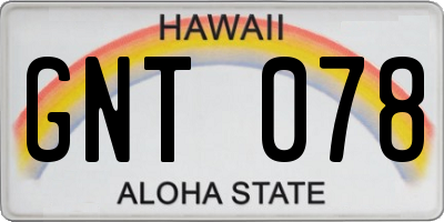 HI license plate GNT078