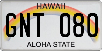 HI license plate GNT080