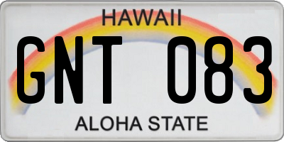 HI license plate GNT083