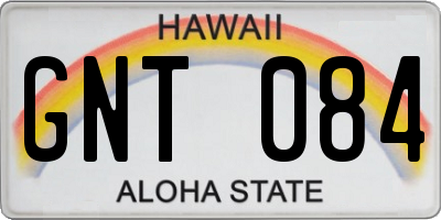 HI license plate GNT084