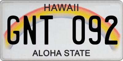 HI license plate GNT092