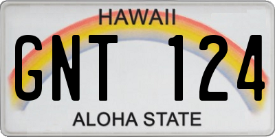 HI license plate GNT124