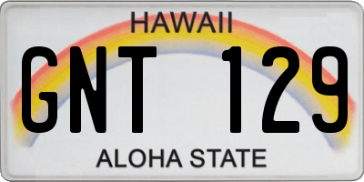 HI license plate GNT129