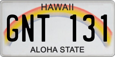 HI license plate GNT131