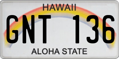 HI license plate GNT136