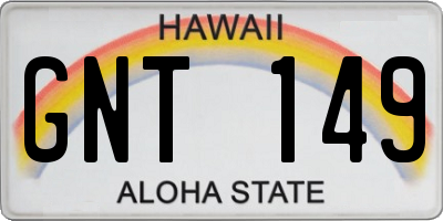 HI license plate GNT149