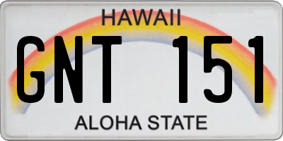 HI license plate GNT151