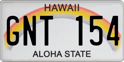 HI license plate GNT154