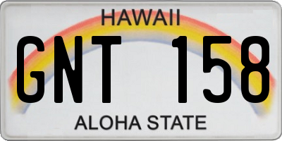 HI license plate GNT158