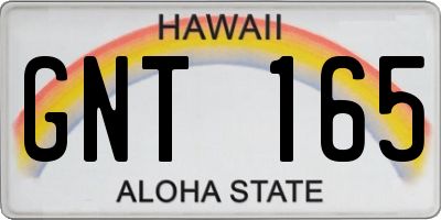 HI license plate GNT165
