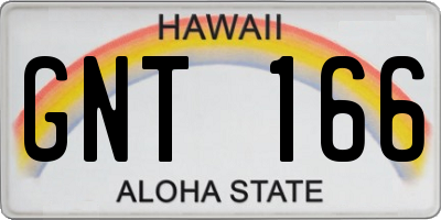 HI license plate GNT166