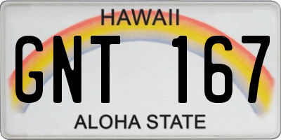 HI license plate GNT167