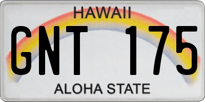 HI license plate GNT175